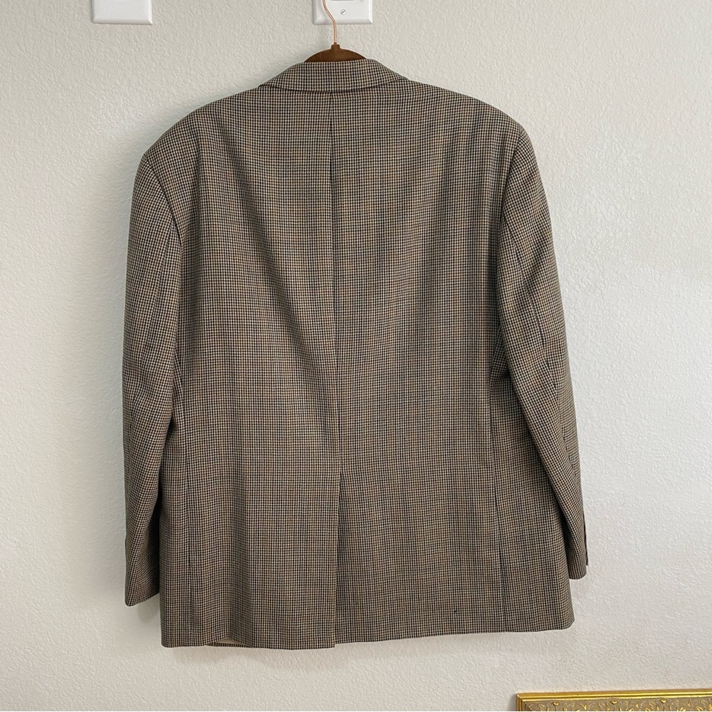Lauren Ralph Lauren Men's Brown Herringbone 100% Wool Blazer 44R Academic - Picture 3 of 7